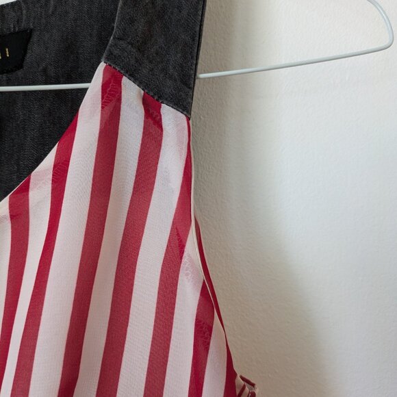 Red White Stripped Top by Canadian Designer Bodybag by Jude in Small S 4 - Picture 4 of 5